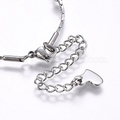304ステンレススチールチャームブレスレット  カニカン付き  ハートと蝶  ゴールデン·ステンレス鋼色  8-5/8インチ（22cm）  1.2mm  チャーム：10.5x11~15x0.6~1.2mm&nbsp;STAS-O099-03GP