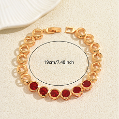 Vintage Brass Micro Pave Cubic Zirconia Link Chain Bracelets for Women&nbsp;YS3082