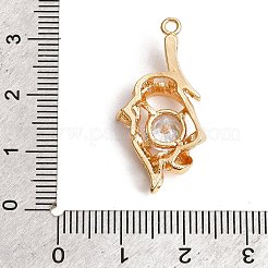 真鍮マイクロパヴェクリアキュービックジルコニアペンダント  波のチャーム  18KGP本金メッキ  30x15x5mm  穴：1.6mm&nbsp;KK-N290-09G
