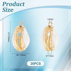20Pcs Cowrie Shell Pendants&nbsp;SSHEL-UN0001-01
