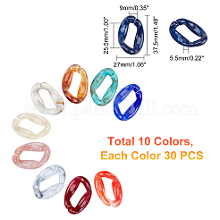 300g 10 Colors Acrylic Linking Rings&nbsp;OACR-PH0001-55