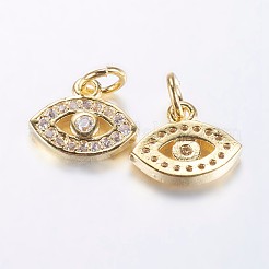 Long-Lasting Plated Brass Micro Pave Cubic Zirconia Charms&nbsp;ZIRC-F069-34G