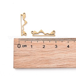 201 ステンレススチールリンクコネクター  大衆  ゴールドカラー  6x21x1mm  穴：1.2mm&nbsp;STAS-S105-T574D-2