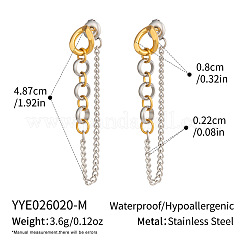 304 Stainless Steel Chain Tassel Stud Earrings for Women&nbsp;LS-IO3537-2