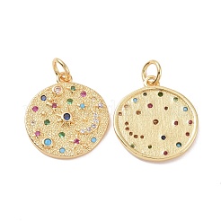 Brass Micro Pave Colorful Cubic Zirconia Pendants&nbsp;X-ZIRC-Z011-09G-A