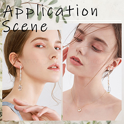 6Pcs Brass Pave Clear Cubic Zirconia Rectangle Tassel Stud Earring Findings&nbsp;DIY-CN0002-77