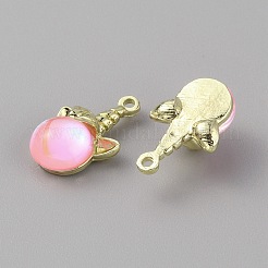 ガラスチャーム  軽金合金の発見  ユニコーンチャーム  ピンク  17.5x10.5x7mm  穴：1.4mm&nbsp;GLAA-TAC0004-06LG