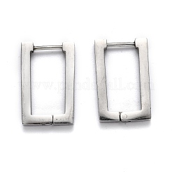 Tarnish Resistant 304 Stainless Steel Rectangle Huggie Hoop Earrings&nbsp;STAS-H156-10A-P