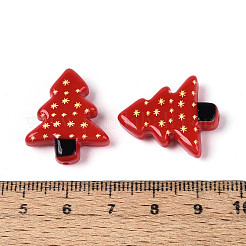 Christmas Printed Opaque Resin Beads&nbsp;RESI-N043-27B