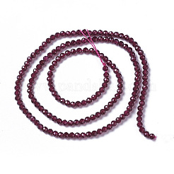 天然石ガーネットビーズ連売り  多面カット  ラウンド  3~3.5x2~3.5mm  穴：0.2mm  約129個/連  15.5インチ&nbsp;X-G-F596-03-3mm