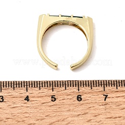 Brass Micro Pave Cubic Zirconia Cuff Open Rings for Women&nbsp;RJEW-L343-02G-02