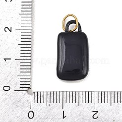 プリントされた304ステンレススチールペンダント  長方形チャーム  ゴールドカラー  花  20x10x4mm  丸カン：6x1ミリ  4mm内径&nbsp;STAS-B125-03A-G
