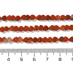 天然石レッドジャスパービーズ連売り  ハート  4x4x2mm  穴：1mm  約87~91個/連  13.78''~14.17''（35~36センチメートル）&nbsp;G-M403-A09-01