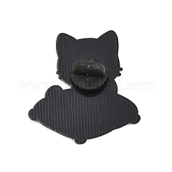 エナメルピン  バックパック用合金ラペルピンバック  クッションの中の猫  ブラック  ホワイト  32x30.5mm&nbsp;JEWB-L029-01EB-01