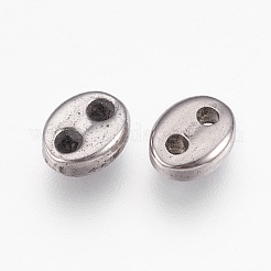 変色しにくい304ステンレススチールリンクコネクター  オーバル  ステンレス鋼色  9x7x3mm  穴：1.5mm&nbsp;STAS-G176-65P-C