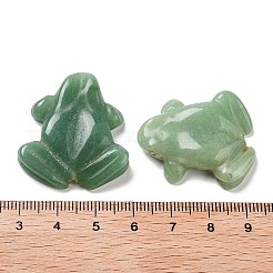 天然グリーンアベンチュリン彫刻ビーズ  半孔  カエル  32~34x28~30x6~9mm  穴：1.8mm&nbsp;G-K383-09