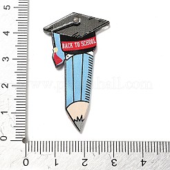 教師の日樹脂ペンダント  卒業テーマのチャーム  鉛筆  44.5x24x2mm  穴：1.6mm&nbsp;RESI-M037-04D