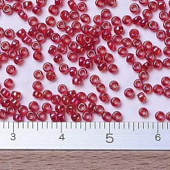 MIYUKIラウンドロカイユビーズ  日本製シードビーズ  （rr298)透明ルビーab  11/0  2x1.3mm  穴：0.8mm  約50000個/ポンド&nbsp;SEED-G007-RR0298