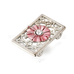 Brass Crystal Rhinestone Rectangle with Flower Multi-Strands Links&nbsp;KK-P306-18P
