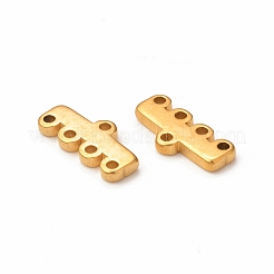 304ステンレスシャンデリア部品リンク  5ループコネクタ  長方形  ゴールドカラー  5x11.5x1.5mm  穴：1mm&nbsp;X-STAS-A074-02D-G