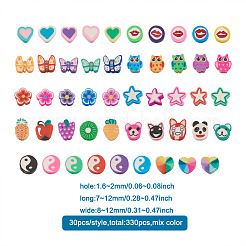 330pcs 11 Style Handmade Polymer Clay Beads&nbsp;CLAY-FW0001-01