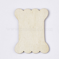 未染色の未完成の木糸巻き板  クロスステッチ用  骨  パパイヤホイップ  98x79x2.5mm&nbsp;WOOD-T011-53B