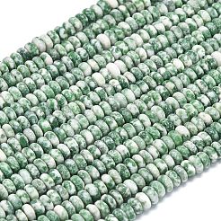 Natural Green Spot Jasper Beads Strands&nbsp;G-P575-A45-4x2mm