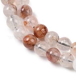 天然ブラックゴールドルチルクォーツビーズ連売り  ラウンド  6mm  穴：0.8mm  約68個/連  15.35''~15.55''（39~39.5センチメートル）&nbsp;X-G-P596-6mm-02