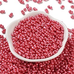 ガラスシードビーズ  不透明色の光沢  ピーナッツ  ファイヤーブリック  5~6x2.5~3x3~3.5mm  穴：1~1.2mm  約5000個/ポンド&nbsp;SEED-L011-04A-08
