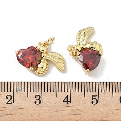Brass Pave Cubic Zirconia Pendants&nbsp;KK-P325-39G