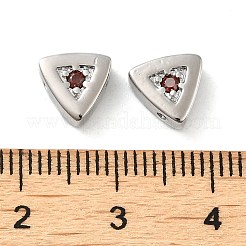 Real Platinum Plated Brass Micro Pave Cubic Zirconia Bead&nbsp;KK-H455-08P-02