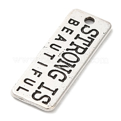 Rectangle Tibetan Style Alloy Pendants&nbsp;TIBEP-S295-50AS-RS