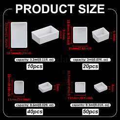 プラスチックの空の水彩絵の具鍋  ペイントケースアートパレット用品用  ホワイト  1.1~2.95x1.15~1.85x0.4~0.97cm  120個/セット&nbsp;AJEW-PH0006-10