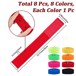 8色のゴムバンド8個  レースゲーム用の脚ストラップバンド  ミックスカラー  350x50x7mm  1pc /カラー&nbsp;AJEW-CN0005-89
