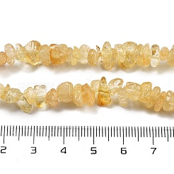 天然石シトリンビーズ連売り  チップ  染め＆加熱  5~8x5~8mm  穴：1mm  約31.5インチ&nbsp;G-O049-B-29A