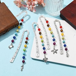 Marine Theme Alloy Hook Bookmarks&nbsp;AJEW-JK00279