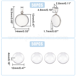 DIY Blank Dome Flat Round Pendant Making Kit&nbsp;DIY-UN0004-47