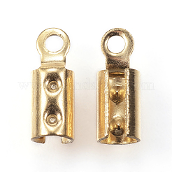 304ステンレス鋼折りたたみ式カシメエンドパーツ子  圧着コードの端を折ります  ミックスカラー  8.5x3mm  穴：1.2mm  内径：2.5mmmm&nbsp;STAS-P107-07