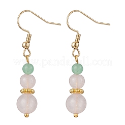 Round Natural Malaysia Jade & Rose Quartz Beaded Necklace & Bracelet & Dangle Earring Sets&nbsp;SJEW-JS01333