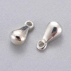 304ステンレススチールチャーム  アジャスターチェーンティアドロップ  銀  7.5x2.5x2.3mm  穴：1mm&nbsp;STAS-G029-1S