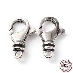 タイスターリングシルバーカニカン925個  スタンプ925個付き  アンティークシルバー  16x10x4.5mm  穴：1.8mm&nbsp;STER-D003-11AS