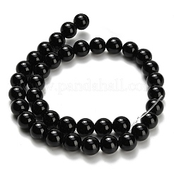 Natural Black Onyx(Dyed & Heated) Beads Strands&nbsp;G-H329-C06-10mm