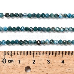天然石アパタイトビーズ連売り  多面カットラウンド  3.5mm  穴：0.6mm  約125~128個/連  15~15.20''（38.1~38.6センチメートル）&nbsp;G-RM2025-28-3.5mm