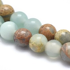 天然アクアテラジャスパービーズ連売り  印象ジャスパー  ラウンド  4mm  穴：0.5mm  約90個/連  15インチ（38cm）&nbsp;G-N0128-48-4mm