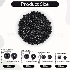 900個の不透明なアクリルビーズ  ラウンド  ブラック  6~12x5~11mm  穴：1.8~2mm&nbsp;MACR-SP0002-35B