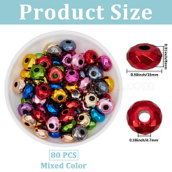 80Pcs UV Plating Acrylic European Beads&nbsp;OACR-PA0001-86