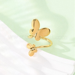 304 Stainless Steel Open Cuff Rings for Women&nbsp;RJEW-K321-03B