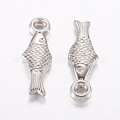 CCBプラスチックペンダント  魚  プラチナ  21x7x3mm  穴：2.5mm&nbsp;CCB-G007-07P