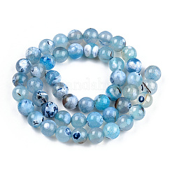 Natural Fire Crackle Agate Beads Strands&nbsp;X-G-S346-8mm-19
