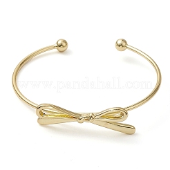 Bowknot Brass Cuff Bangles&nbsp;BJEW-D039-37B-G